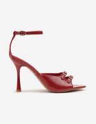 ciaodeo Sandale Stiletto Roșii cu Catarame Decorative Nevorisea