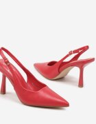 cink me Sandale Roșii Elegante Stiletto cu vârf ascuțit și cu călcâi decupat Raniffia