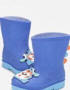  Cizme de cauciuc Albastre cu Talpă Plată cu Ornament 3D Lavittes