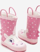  Cizme de cauciuc Fucsia cu roz