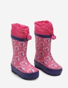  Cizme de cauciuc fucsia până la gambă cu elastic Nantia
