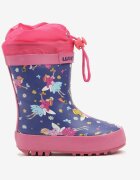  Cizme de cauciuc plate Bleumarin-Fuchsia cu șnur și opritor Enarria