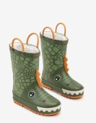  Cizme de cauciuc Verde-Portocalii cu Motiv Crocodil Amiliria