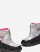  Cizme de zăpadă Argintii cu Matlasare pe Talpă Groasă cu Cusătură Decorativă în Formă de Inimă Fioralia