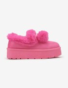  Cizme de zăpadă Fucsia cu talpă groasă cu blană artificială și pompoane Irissaure