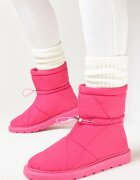 Cizme de zăpadă fucsia matlasate cu șnur Parthonice