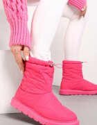  Cizme de zăpadă Fucsia Matlasate pe Talpă Groasă cu Șnur Teleri