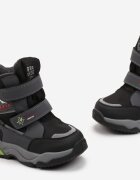  Cizme de zăpadă Gri Încălzite cu Velcro cu elemente reflectorizante Tiffane
