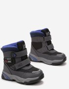  Cizme de zăpadă Gri peste gleznă cu arici cu elemente reflectorizante și cu aplicație Ulaine