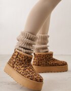  Cizme de zăpadă leopard scurte pe platformă Lysindra