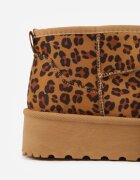  Cizme de zăpadă leopard scurte pe platformă Lysindra