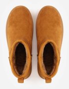  Cizme de zăpadă Maro slip-on cu platformă cu carâmb scurt Arinara