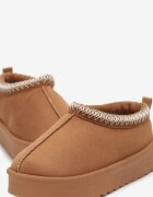  Cizme de zăpadă maro slip-on izolate termic cu carâmb scurt Genixa