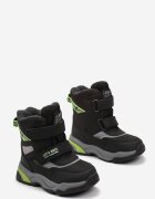  Cizme de zăpadă Negre peste gleznă cu velcro decorate cu cusături Jonari