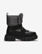  Cizme de zăpadă Negru și Gri slip-on Matlasate Florine