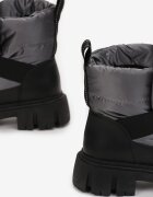  Cizme de zăpadă Negru și Gri slip-on Matlasate Florine