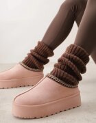 Cizme de zăpadă Roz cu Talpă Groasă cu Broderie Decorativă Zivirae