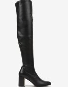  Cizme Negre Clasice cu toc peste genunchi Navlene