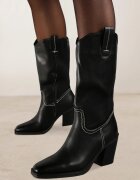  Cizme Negre cu toc stil cowboy Laoretta
