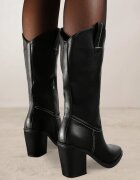  Cizme Negre cu toc stil cowboy Laoretta