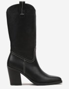  Cizme Negre cu toc stil cowboy Laoretta