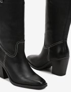  Cizme Negre cu toc stil cowboy Laoretta