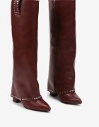 Cizme Visinii cu toc cu manșetă răsfrântă și nituri Verionna