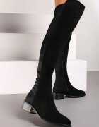  Clasice Cizme muschetar Negre cu toc Clesse
