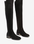  Clasice Cizme muschetar Negre cu toc Clesse