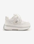 clibee Pantofi Sport Albi Sneakers cu Talpă Groasă cu Velcro Suplimentar Doreldi