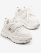 clibee Pantofi Sport Albi Sneakers cu Talpă Groasă cu Velcro Suplimentar Doreldi