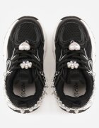 clibee Pantofi Sport Negri Sneakersy Chunky cu Lanț Decorativ cu Perle Nephenilla
