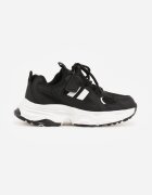 clibee Pantofi Sport Negru-Alb Sneakersy cu Scai pe Talpă Chunky Callamare