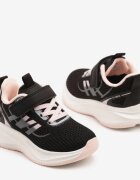 clibee Sneakers Negru-Roz cu Velcro cu Talpă din Spumă Naissina