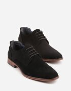 c'm homme Pantofi cu șireturi Negri din imitație de piele întoarsă în stil elegant Rhodica