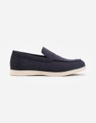 c'm homme Pantofi Mocasin slip-on Albastri din imitație de piele întoarsă Bagena
