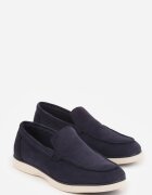 c'm homme Pantofi Mocasin slip-on Albastri din imitație de piele întoarsă Bagena