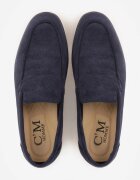 c'm homme Pantofi Mocasin slip-on Albastri din imitație de piele întoarsă Bagena