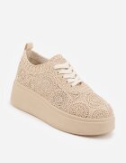 c'm paris Adidași bej din împletitură cu talpă groasă în stil Boho Dacara