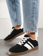c'm paris Adidași Teniși Negri cu Dungi Geometrice Amolita