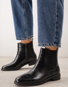 c'm paris Botine cu talpă joasă (tip chelsea) cu imprimeu crocodil Inemessa Negre