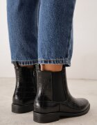 c'm paris Botine cu talpă joasă (tip chelsea) cu imprimeu crocodil Inemessa Negre