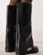 c'm paris Cizme cu carâmb tip picior de pantaloni cu aplicație metalică Alerpeia Negre