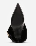 c'm paris Cizme cu toc stiletto și carâmb care imită o crac de pantaloni cu cataramă decorativă Hemata Negre