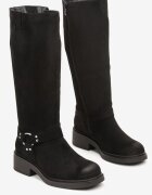 c'm paris Cizme Negre stil Biker Decorate cu Catarame Edioma