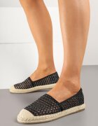 c'm paris Espadrile Negre din plasă decorate cu împletituri Telovianna