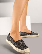 c'm paris Espadrile Negre din plasă decorate cu împletituri Telovianna