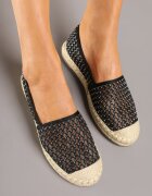 c'm paris Espadrile Negre din plasă decorate cu împletituri Telovianna