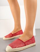 c'm paris Espadrile Roșii din plasă decorate cu împletitură Telovianna