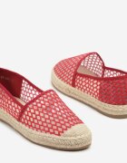 c'm paris Espadrile Roșii din plasă decorate cu împletitură Telovianna